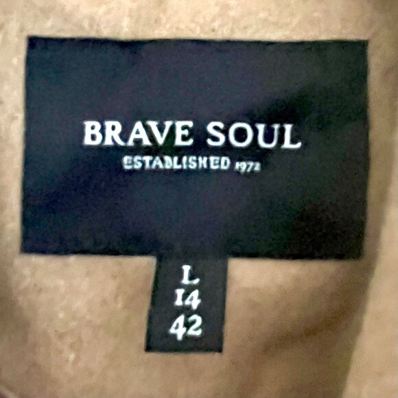 Brave Soul ASOS Camel Brown Wool Blend Dixie Coat 14 Longline Oversized Neutral - Picture 9 of 13